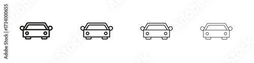 Taxi icons designed in outline, line and stroke style