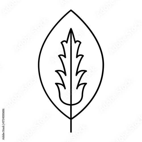 Pointed Leaf outline icon