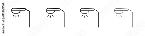 Street light icons designed in outline, line and stroke style