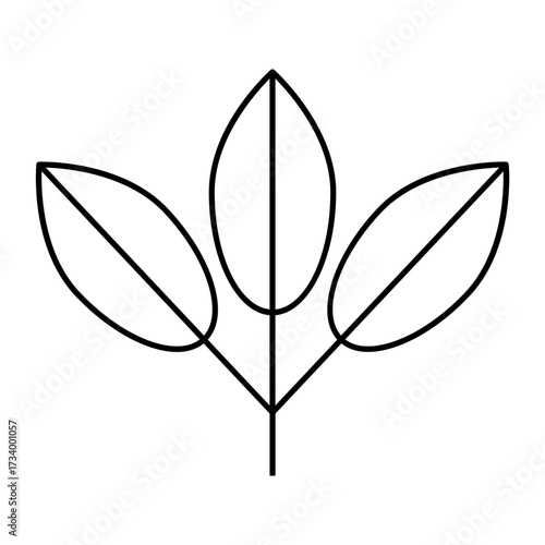 Triple Oval Leaf outline icon