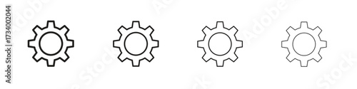 Settings icons designed in outline, line and stroke style