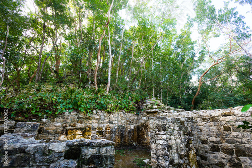 Coba pyramids archeological site in Mexico