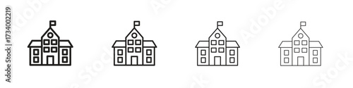 school icons designed in outline, line and stroke style