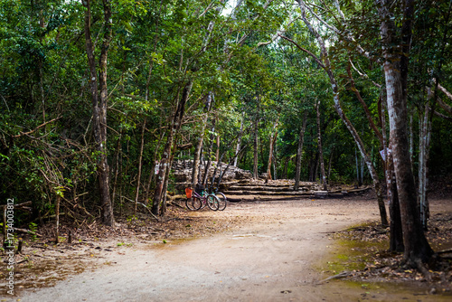 Coba pyramids archeological site in Mexico