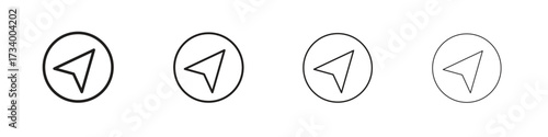 Navigation icons designed in outline, line and stroke style