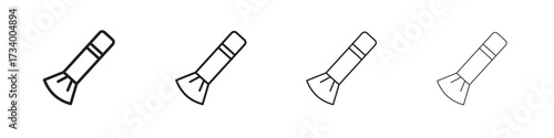 Makeup brush icons designed in outline, line and stroke style