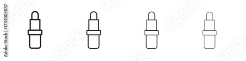 Lipstick icons designed in outline, line and stroke style