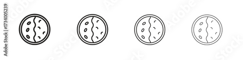 Kare raisu icons designed in outline, line and stroke style