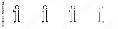 Info icons designed in outline, line and stroke style