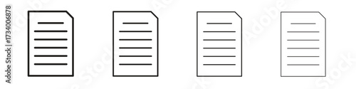 File icons designed in outline, line and stroke style