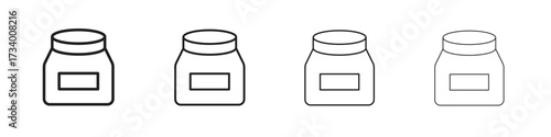 Cream icons designed in outline, line and stroke style