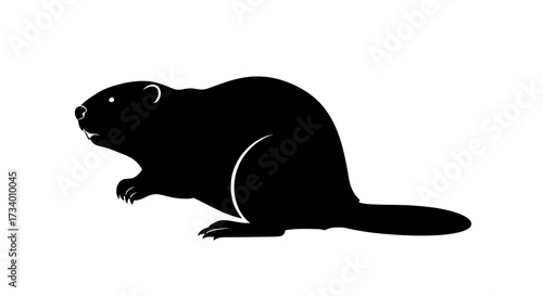 Black beaver silhouette isolated design