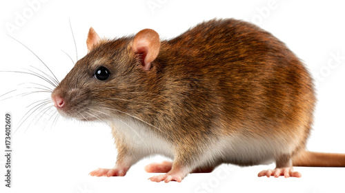 Wallpaper Mural Brown Rat: A detailed, lifelike image of a brown rat, with its keen senses and inquisitive gaze, showcasing the intricate details of this often-overlooked creature. Torontodigital.ca