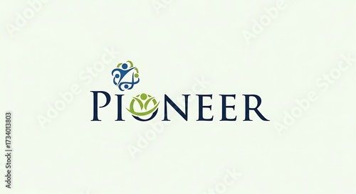 Pioneer Logo with Abstract People Symbol.