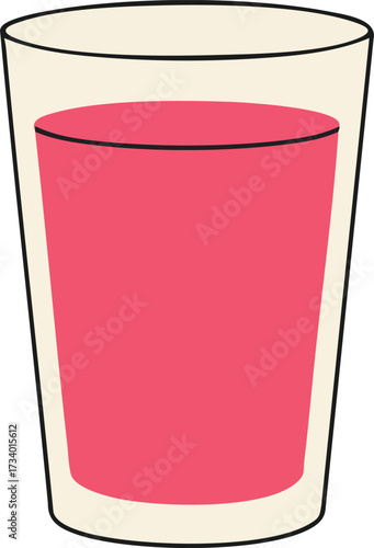 A tall glass filled with a vibrant pink liquid, likely a refreshing beverage.