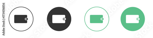 Wallet icons concepts. black sign set