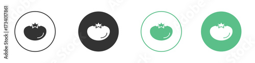 Tomato icons concepts. black sign set