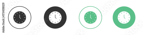 Time clock icons concepts. black sign set