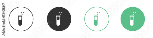 Test tube icons concepts. black sign set