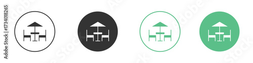 Terrace icons concepts. black sign set