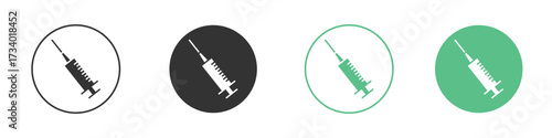 Syringe icons concepts. black sign set