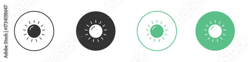 Sun icons concepts. black sign set