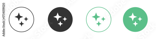 Sparkles icons concepts. black sign set