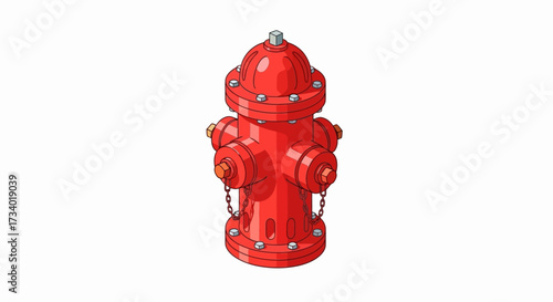 Illustration of a red fire hydrant on a white background.