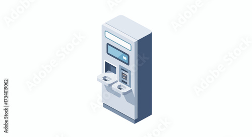 Isometric illustration of a modern water dispenser on a white background.