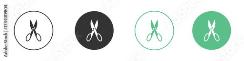 Scissors icons concepts. black sign set