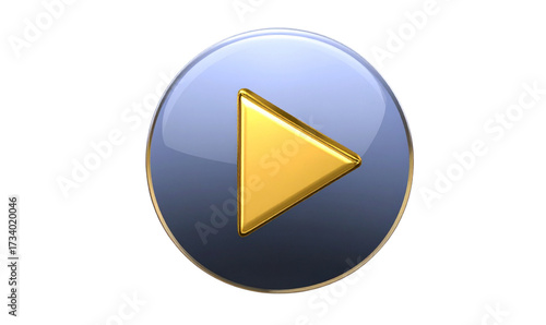 Free Download Luxurious 3D Golden Play Button with Soft Shadow - GFXLoad