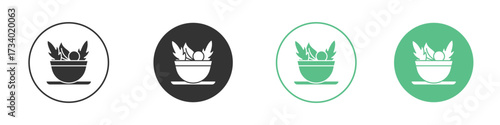 Salad icons concepts. black sign set