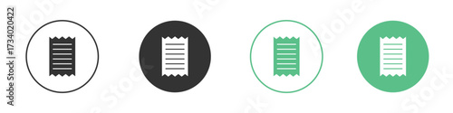 Receipt icons concepts. black sign set