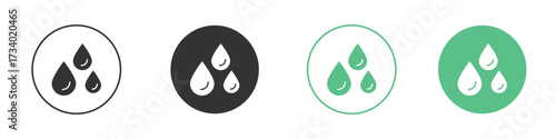 Raindrops icons concepts. black sign set