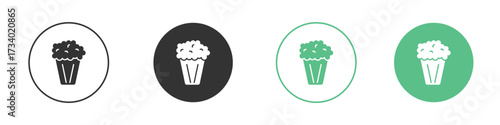 Popcorn icons concepts. black sign set