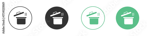 Pot icons concepts. black sign set