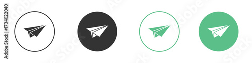 Paper plane icons concepts. black sign set