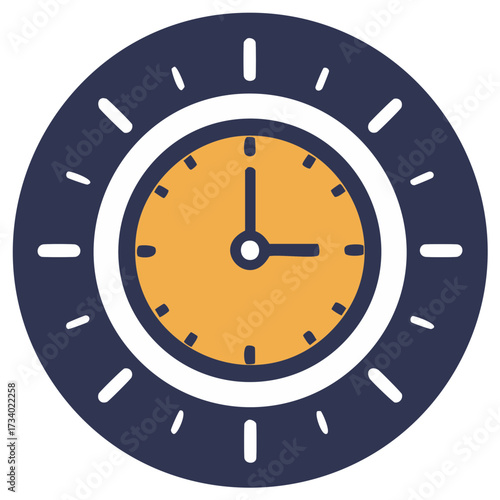 Clock Illustration with Stylized Design for Time Management and Deadline Concepts