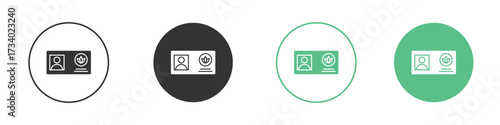 Medical marijuana card icons concepts. black sign set