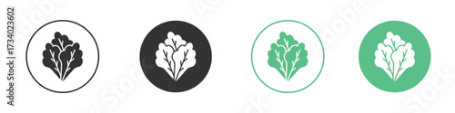 Lettuce icons concepts. black sign set