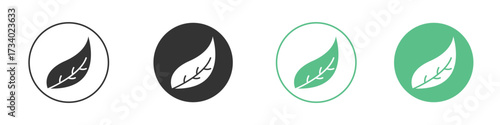 Leaf icons concepts. black sign set