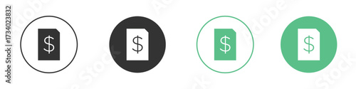 Invoice icons concepts. black sign set