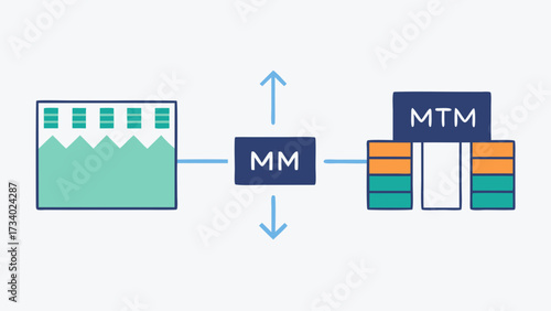 A diagram of a network with a building in the middle. The building is labeled mmm. The diagram is blue and white