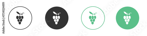 Grape icons concepts. black sign set
