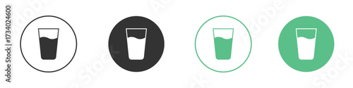 Glass icons concepts. black sign set