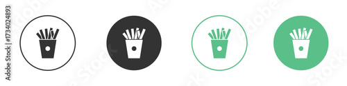 French-fries icons concepts. black sign set