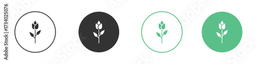 Flower tulip icons concepts. black sign set