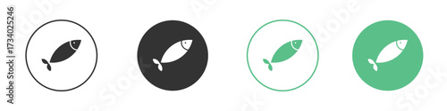 Fish icons concepts. black sign set