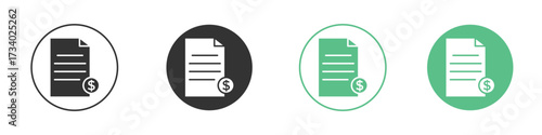 File invoice icons concepts. black sign set