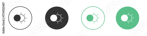 Eclipse icons concepts. black sign set
